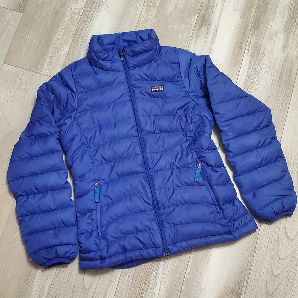 Patagonia Girls Blue Goosedown Jacket S 12 L